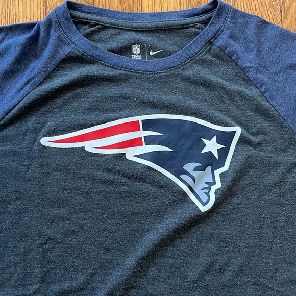 Nike New England Patriots Tee NFL Football 3/4 sleeve Large Team apparel‎ fall - Picture 2 of 7